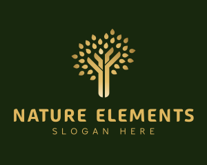 Gold Tree Nature logo design