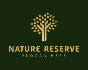 Gold Tree Nature logo design