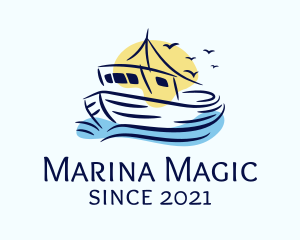 Sailing Fishing Boat logo design