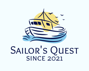 Sailing Fishing Boat logo design