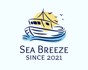 Sailing Fishing Boat logo design