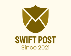 Mail Envelope Shield logo design