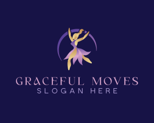 Ballerina Dancer Performer logo design