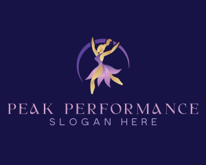 Ballerina Dancer Performer logo design