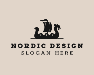 Viking Voyager Ship  logo design