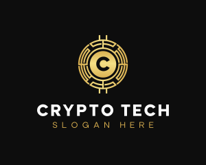 Bitcoin Crypto Blockchain logo design