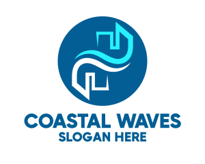 Blue Wave City logo design