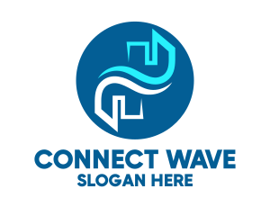 Blue Wave City logo design