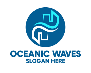 Blue Wave City logo design