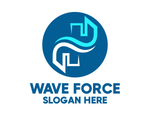 Blue Wave City logo design