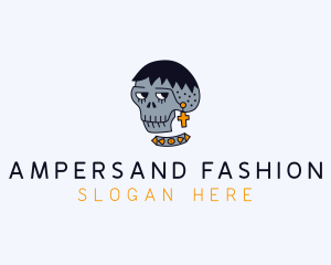 Skull Hipster Fashion logo design