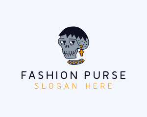 Skull Hipster Fashion logo design