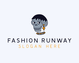 Skull Hipster Fashion logo design