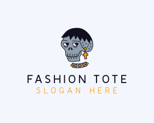 Skull Hipster Fashion logo design