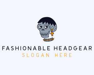 Skull Hipster Fashion logo design