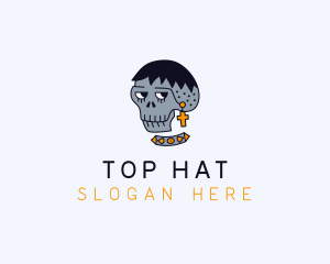 Skull Hipster Fashion logo design