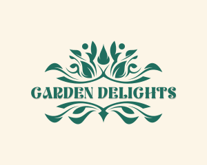 Stylish Leaf Garden logo design