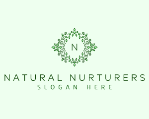 Organic Floral Leaves  logo design