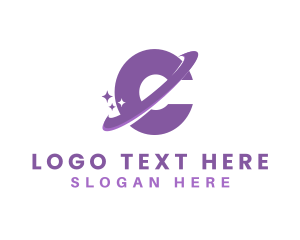 Project - Planet Orbit Letter C logo design