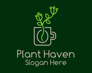 Minimalist Coffee Plant  logo design