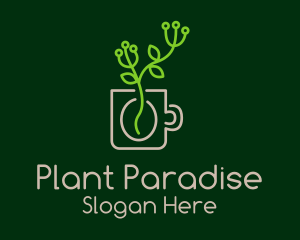 Minimalist Coffee Plant  logo design