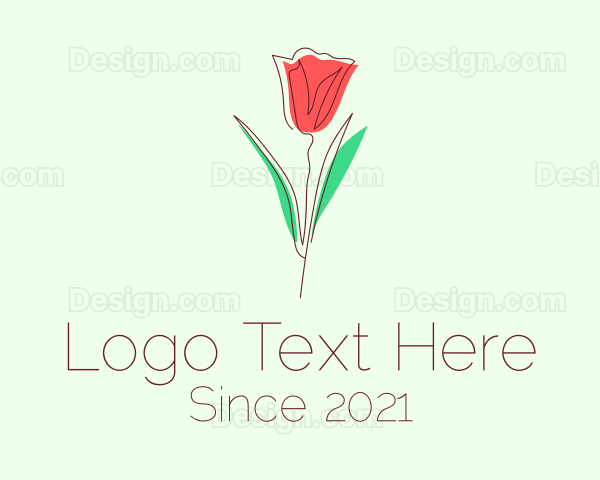 Rosebud Flower Emblem Logo