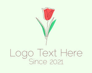 Rosebud Flower Emblem logo design