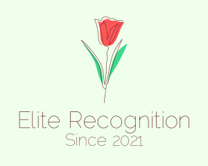 Rosebud Flower Emblem logo design