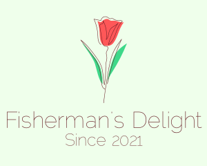 Rosebud Flower Emblem logo design