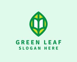 Green Leaf Book logo design