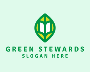 Green Leaf Book logo design