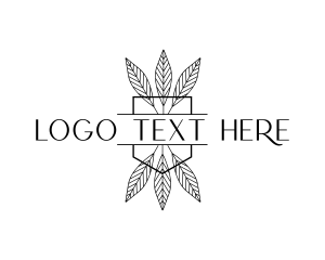 Simple Leaf Line Art logo