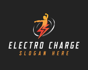 Human Lightning Power logo design