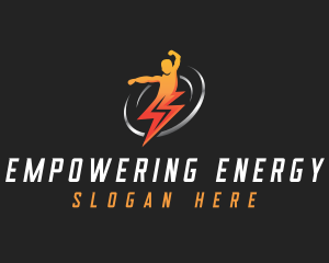 Human Lightning Power logo design