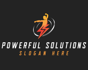 Human Lightning Power logo design