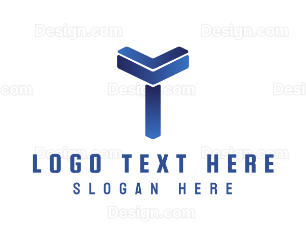 Modern Shape T Logo