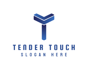 Modern Shape T logo design