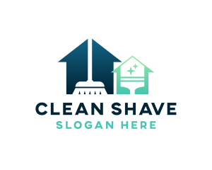 House Broom Squeegee Cleaning  logo design