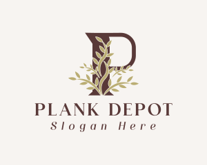 Leaf Skincare Letter P logo design