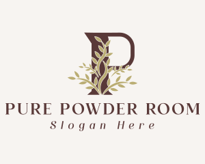 Leaf Skincare Letter P logo design