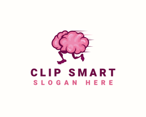 Running Brain Smart logo design