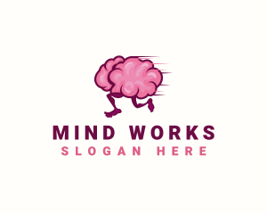 Running Brain Smart logo design