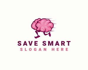 Running Brain Smart logo design