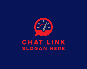 Speedometer Chat Bubble logo design