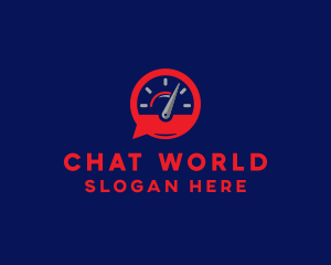 Speedometer Chat Bubble logo design