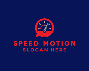 Speedometer Chat Bubble logo design