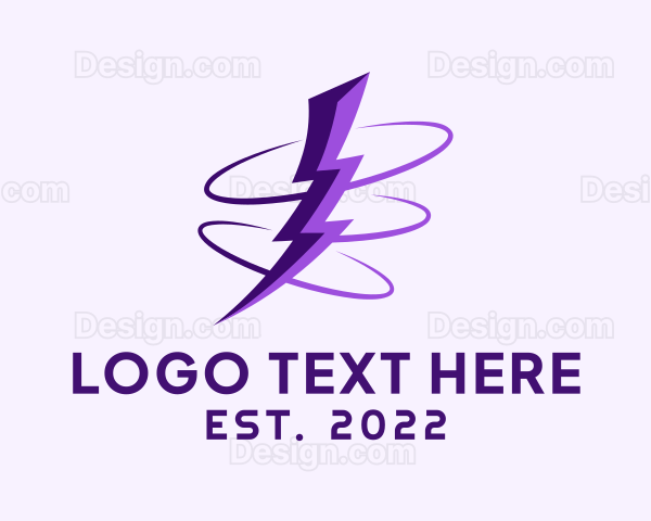 Spinning Purple Lightning Logo