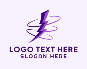 Spinning Purple Lightning Logo