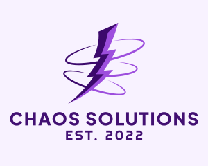 Spinning Purple Lightning logo design