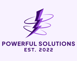 Spinning Purple Lightning logo design